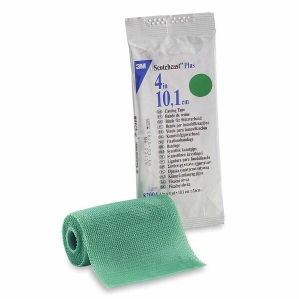 3M Scotchcast Cast Tape 4 Inch X 12 Foot Fiberglass / Resin Green, 10PK 82004G - main